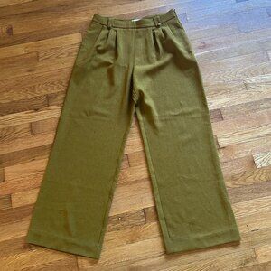 Sezane Loulou Trousers in Olive Green